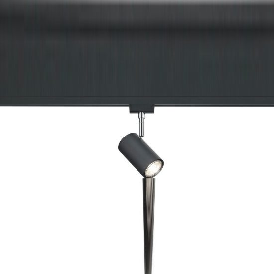 Faretto per binario bifase gu10 orientabile alto 16cm nero