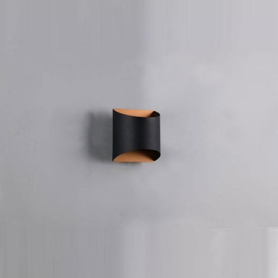 Applique per soggiorno bi-emissione moderna in metallo nero opaco oro