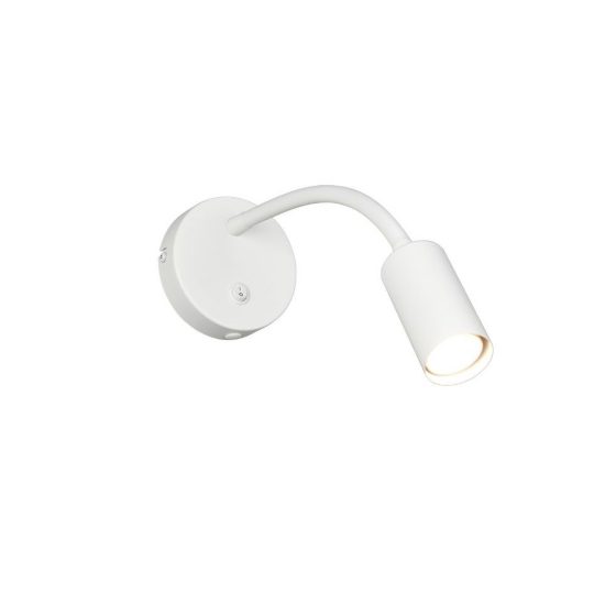 Applique per comodino camera da letto da lettura moderna bianca con braccio flessibile interruttore