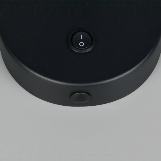 Applique per comodino camera da letto da lettura moderna nera con braccio flessibile interruttore