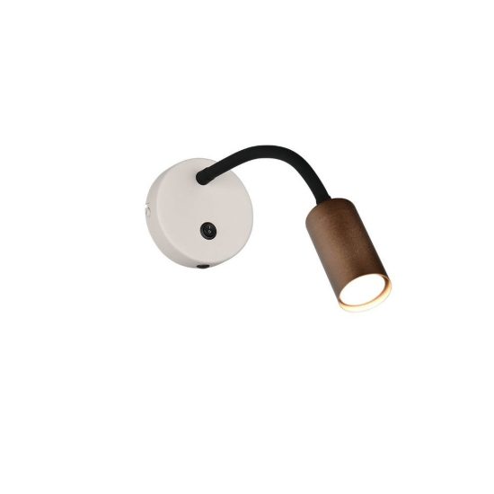 Applique per comodino camera da letto da lettura moderna caffe con braccio flessibile interruttore