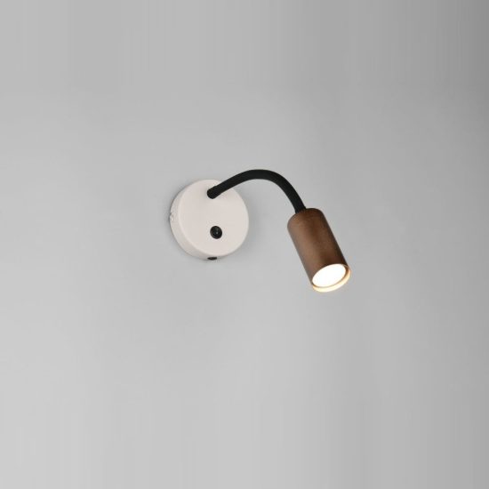 Applique per comodino camera da letto da lettura moderna caffe con braccio flessibile interruttore