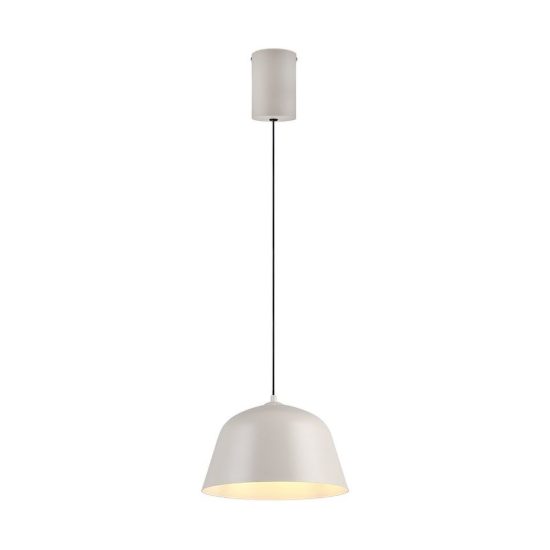 Lampadario a sospensione per sala da pranzo industriale grigio caldo con interno bianco