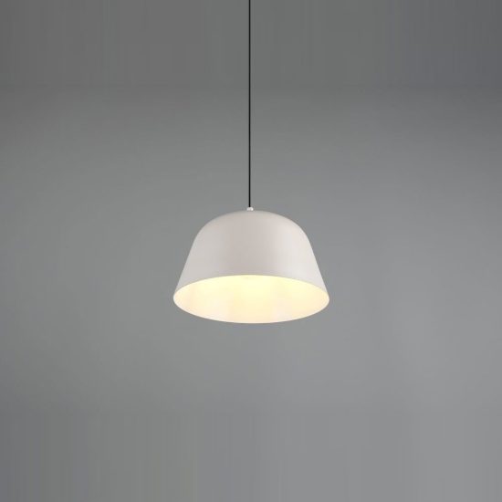 Lampadario a sospensione per sala da pranzo industriale grigio caldo con interno bianco