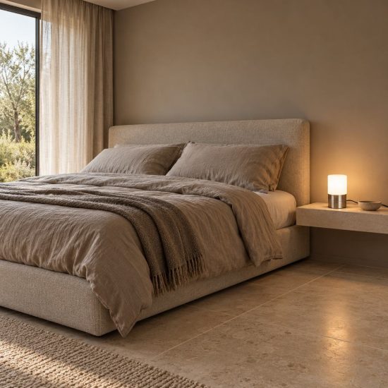 Abat-jour piccolo per comodino moderno nichel opaco con vetro