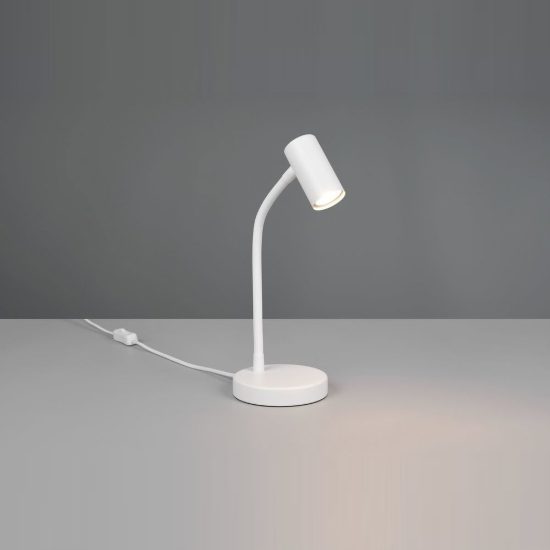 Lampada da scrivania per ufficio moderna bianca con braccio flessibile