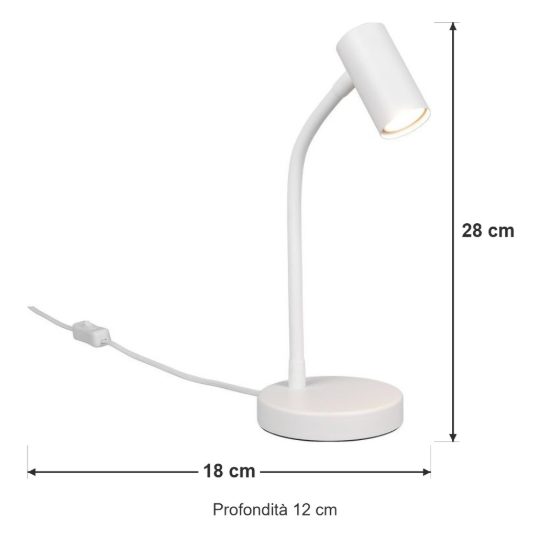 Lampada da scrivania per ufficio moderna bianca con braccio flessibile