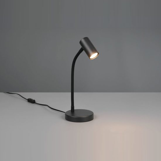 Lampada da scrivania per ufficio moderna nera con braccio flessibile