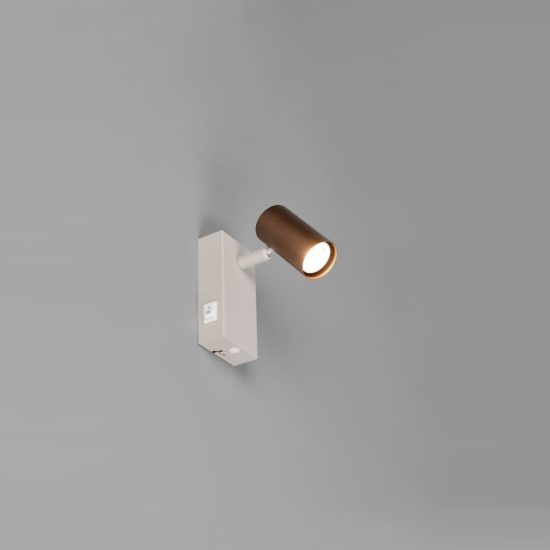 Applique per comodino camera da letto con faretto orientabile mini moderna caffe interruttore