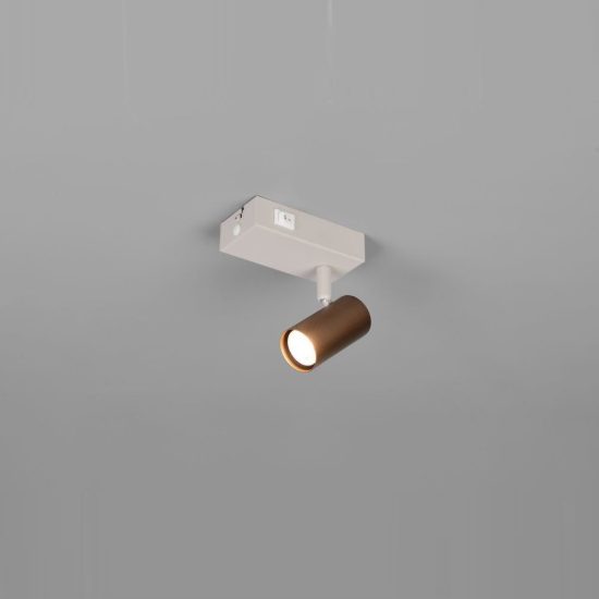 Applique per comodino camera da letto con faretto orientabile mini moderna caffe interruttore