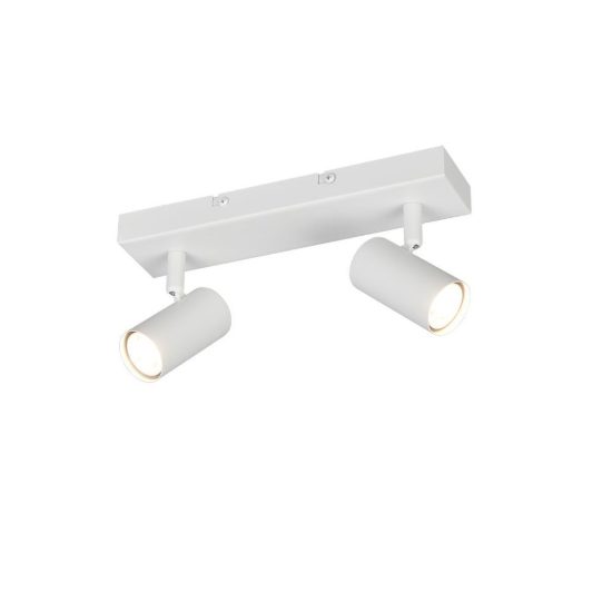 Plafoniera con 2 faretti orientabili mini moderna bianca