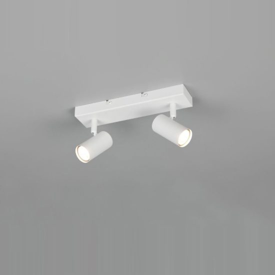 Plafoniera con 2 faretti orientabili mini moderna bianca