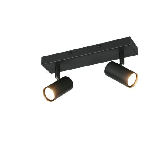 Plafoniera con 2 faretti orientabili mini moderna nera
