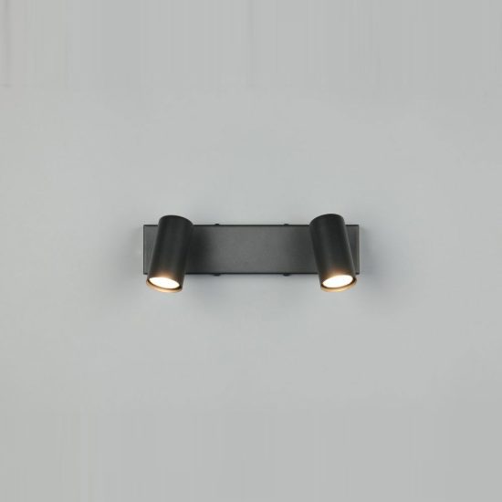 Plafoniera con 2 faretti orientabili mini moderna nera