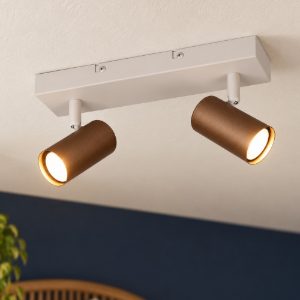 Plafoniera con 2 faretti orientabili mini moderna caffe