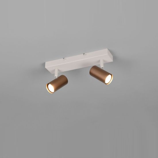 Plafoniera con 2 faretti orientabili mini moderna caffe