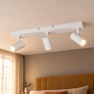 Plafoniera con 3 faretti orientabili mini moderna bianca