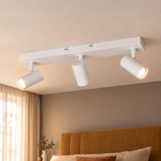 Plafoniera con 3 faretti orientabili mini moderna bianca