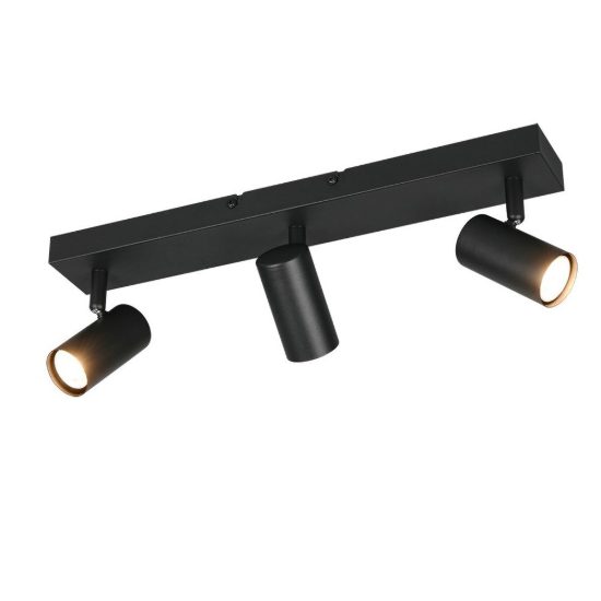 Plafoniera con 3 faretti orientabili mini moderna nera