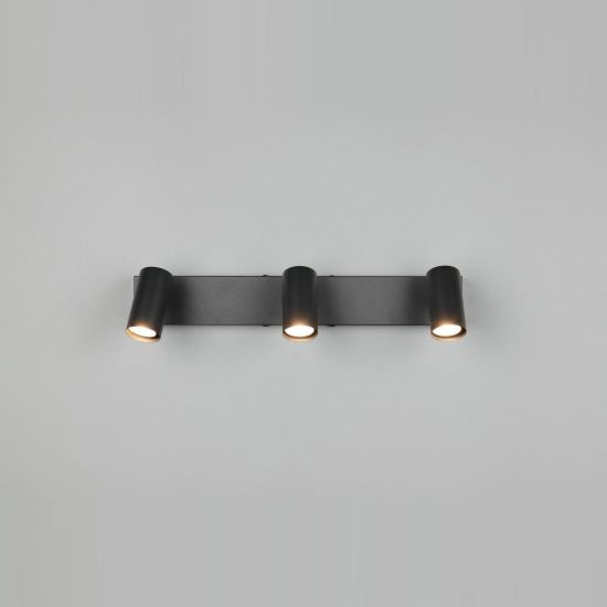 Plafoniera con 3 faretti orientabili mini moderna nera