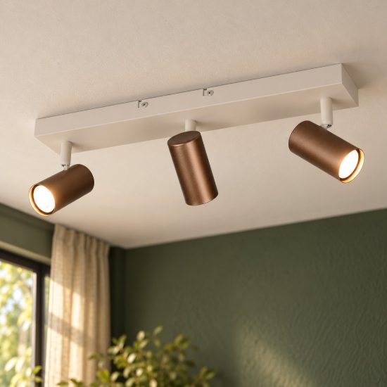 Plafoniera con 3 faretti orientabili mini moderna caffe