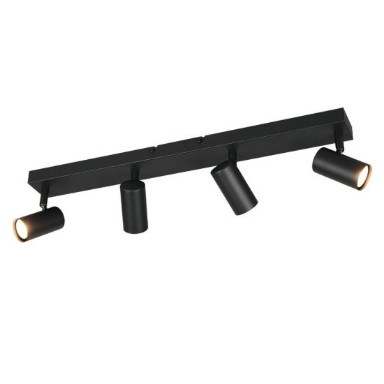 Plafoniera con 4 faretti orientabili mini moderna nera