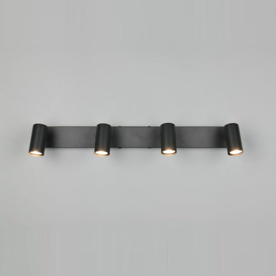 Plafoniera con 4 faretti orientabili mini moderna nera