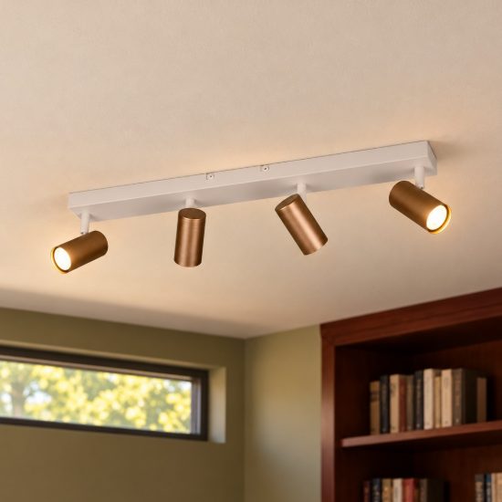 Plafoniera con 4 faretti orientabili mini moderna caffe