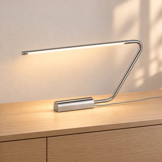 Lampada da scrivania led 6,5w cct 2700k 4000k 6500k touch con testa girevole nichel opaco