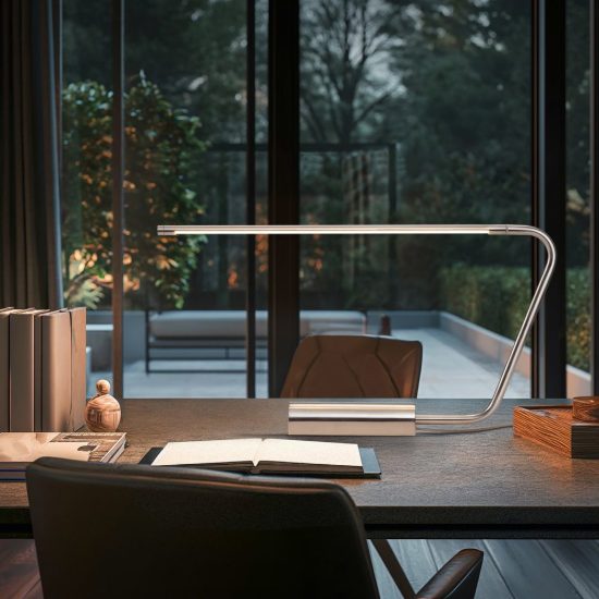 Lampada da scrivania led 6,5w cct 2700k 4000k 6500k touch con testa girevole nichel opaco