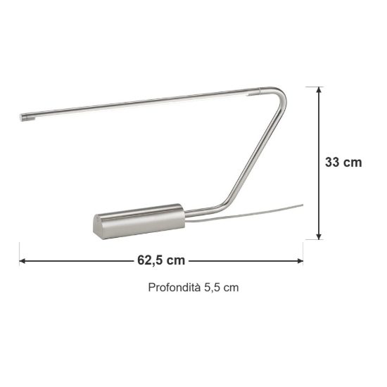 Lampada da scrivania led 6,5w cct 2700k 4000k 6500k touch con testa girevole nichel opaco