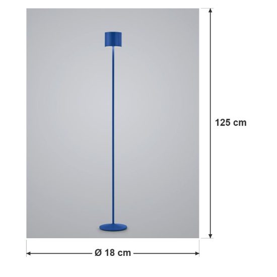 Piantana ricaricabile da esterno led 3w cct 2300k 4000k ip44 moderna blu