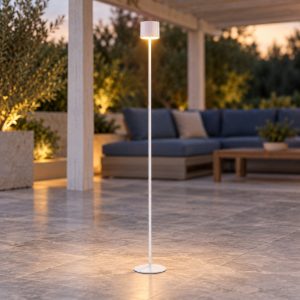 Piantana ricaricabile da esterno led 3w cct 2300k 4000k ip44 moderna bianca