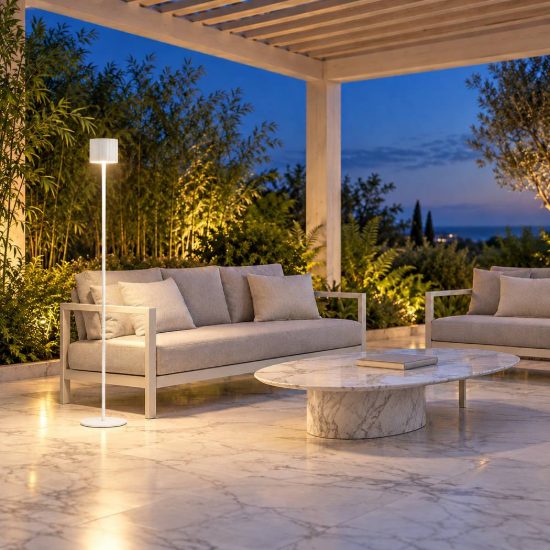 Piantana ricaricabile da esterno led 3w cct 2300k 4000k ip44 moderna bianca