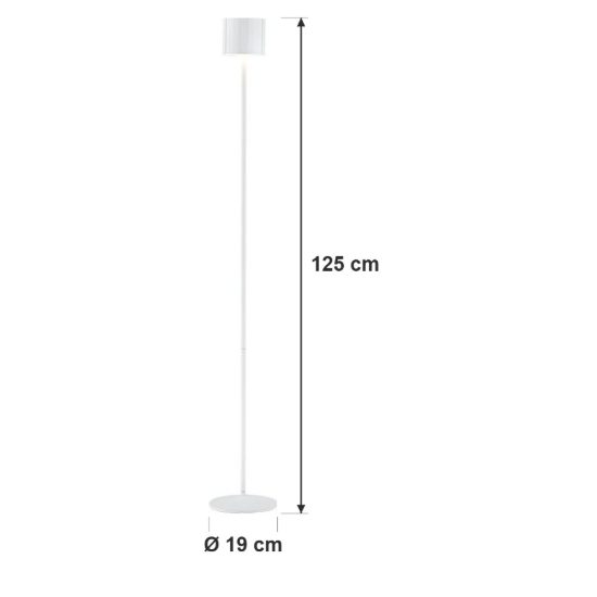 Piantana ricaricabile da esterno led 3w cct 2300k 4000k ip44 moderna bianca