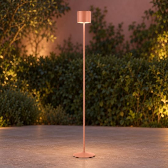 Piantana ricaricabile da esterno led 3w cct 2300k 4000k ip44 moderna salmone