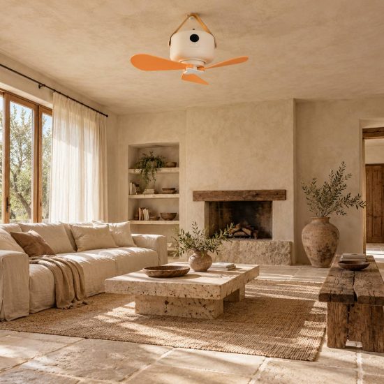Ventilatore da soffitto portatile led 0,5w 4000k ricaricabile con telecomando bianco con 3 pale