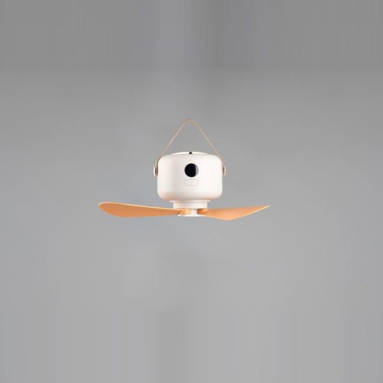 Ventilatore da soffitto portatile led 0,5w 4000k ricaricabile con telecomando bianco con 3 pale