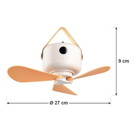 Ventilatore da soffitto portatile led 0,5w 4000k ricaricabile con telecomando bianco con 3 pale