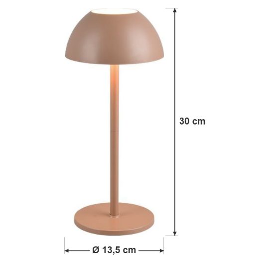 Lampada da tavolino ricaricabile da esterno led 1,7w 3000k touch ip54 bi-emissione moderna caffe