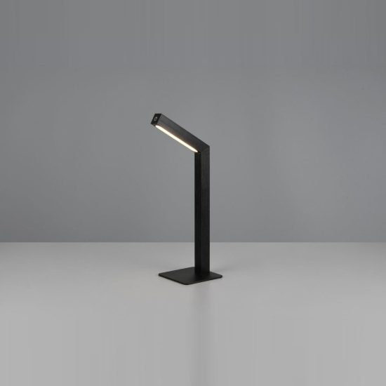 Lampada da scrivania ricaricabile led 2w 3000k touch per ufficio con testa magnetica nera