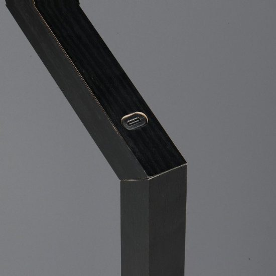 Lampada da scrivania ricaricabile led 2w 3000k touch per ufficio con testa magnetica nera