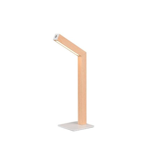 Lampada da scrivania ricaricabile led 2w 3000k touch per ufficio con testa magnetica effetto legno
