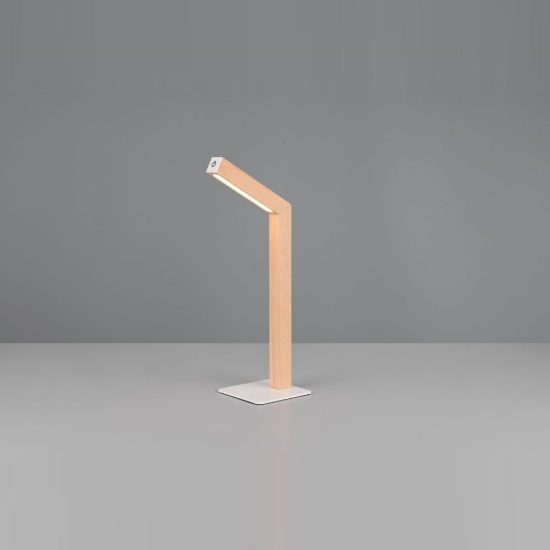 Lampada da scrivania ricaricabile led 2w 3000k touch per ufficio con testa magnetica effetto legno