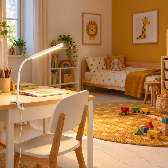Lampada da scrivania led 5w cct 3000k 4000k 5000k touch per ufficio con morsetto flessibile bianca