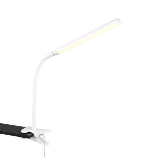 Lampada da scrivania led 5w cct 3000k 4000k 5000k touch per ufficio con morsetto flessibile bianca