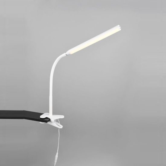 Lampada da scrivania led 5w cct 3000k 4000k 5000k touch per ufficio con morsetto flessibile bianca
