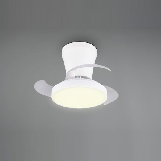 Ventilatore da soffitto led 13w cct 2700k 6500k con telecomando pale a scomparsa bianco per max 13mq