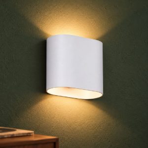 Applique per salotto bi-emissione moderna bianca