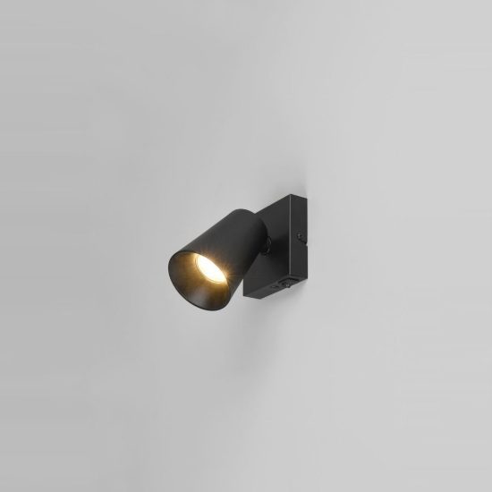 Applique per comodino camera da letto nera con anello intercambiabile nero o oro interruttore